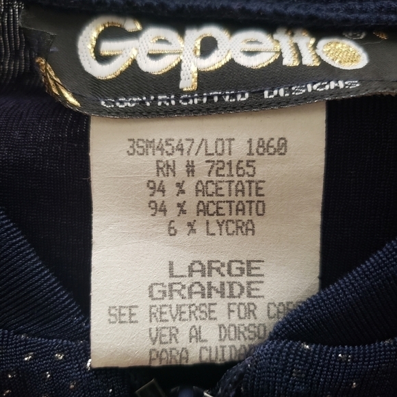 Vintage Jacket, Large  Gepetto Navy Sparkly Zipper - Picture 4 of 5